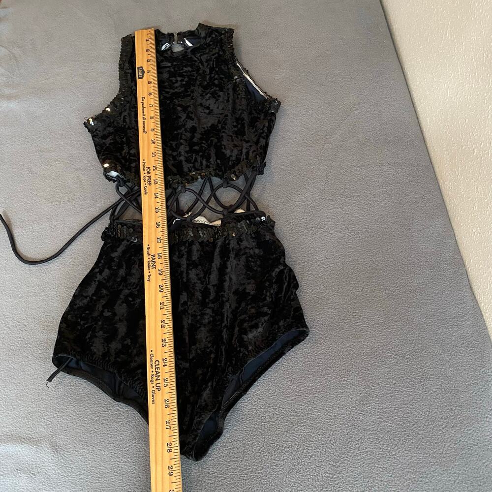 Curtain Call Costumes Velvet Romper Dance Womens Large Black - Picture 13 of 16